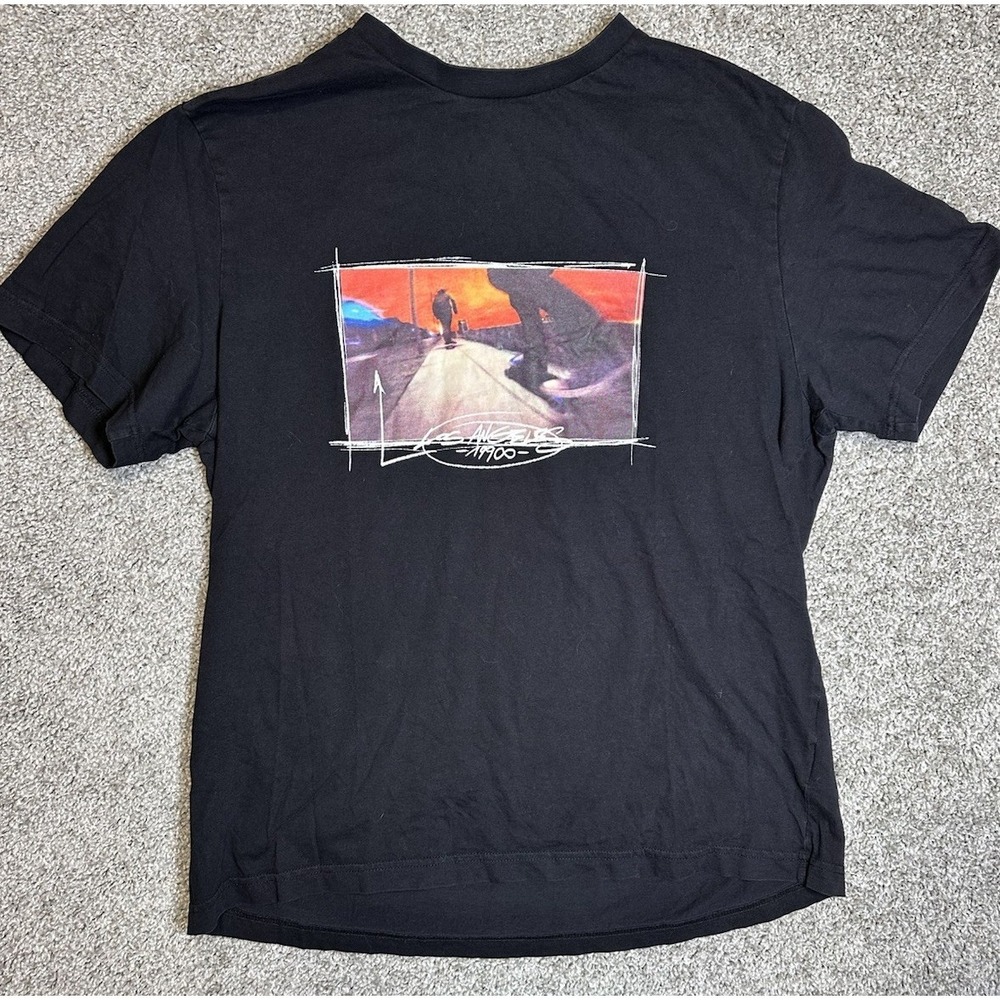 H&M Los Angeles 1990 Skate Graphic T-Shirt Black Men's Large Regular Fit Tee